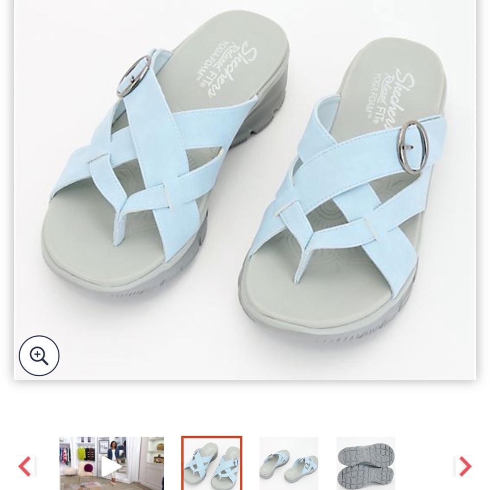 Skechers Light Blue Crisscross Sandals